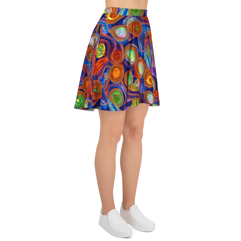 Cobalt Kaleidoscope on Skater Skirt — Right