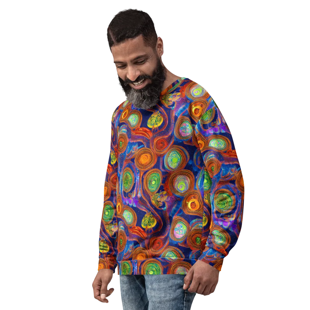 Cobalt Kaleidoscope on Sweatshirt — Left Front