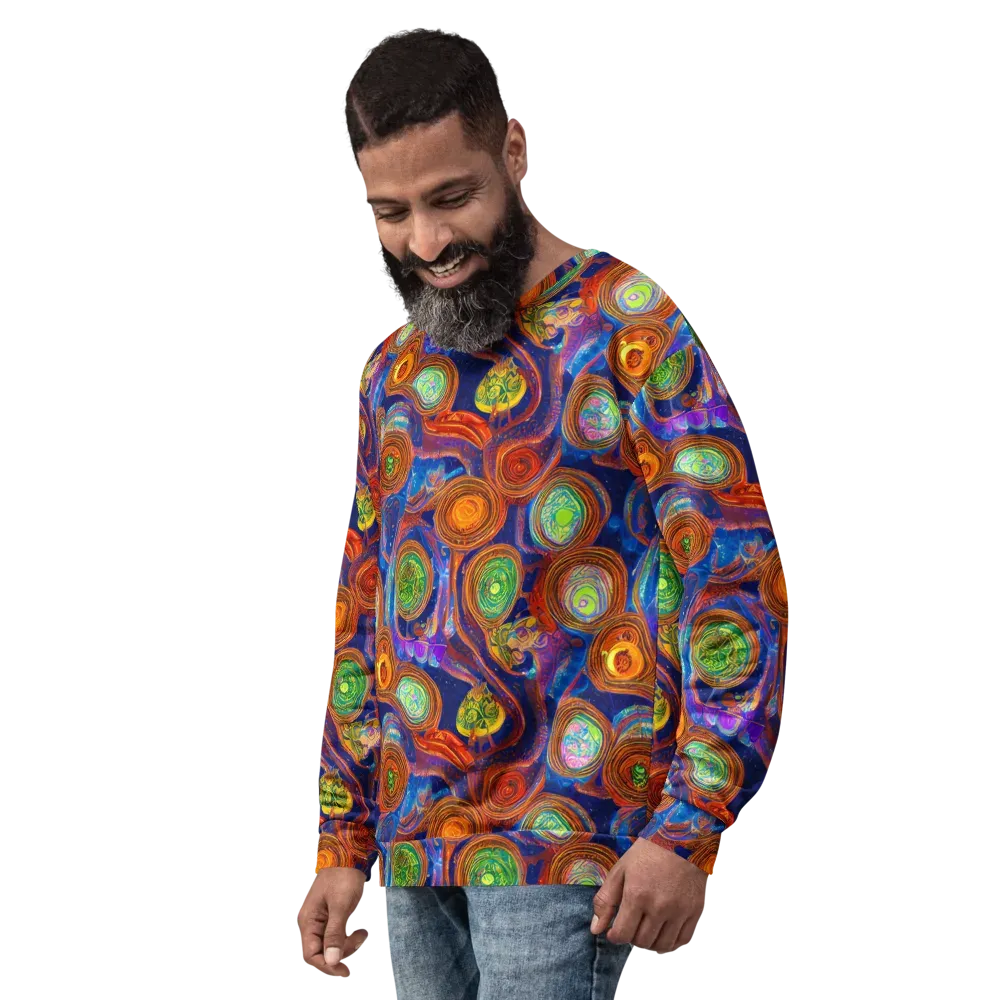 Cobalt Kaleidoscope on Sweatshirt — Left Front