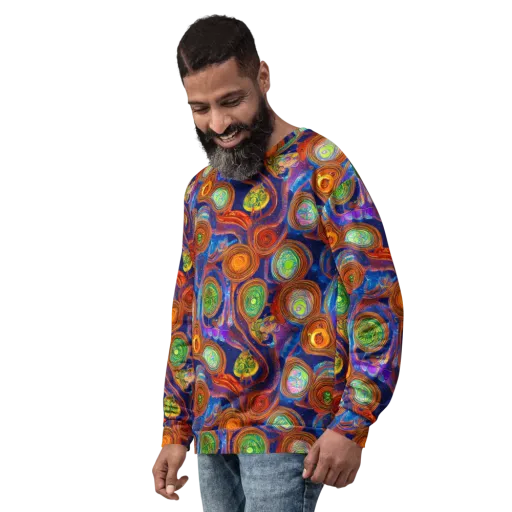 Cobalt Kaleidoscope on a Sweatshirt