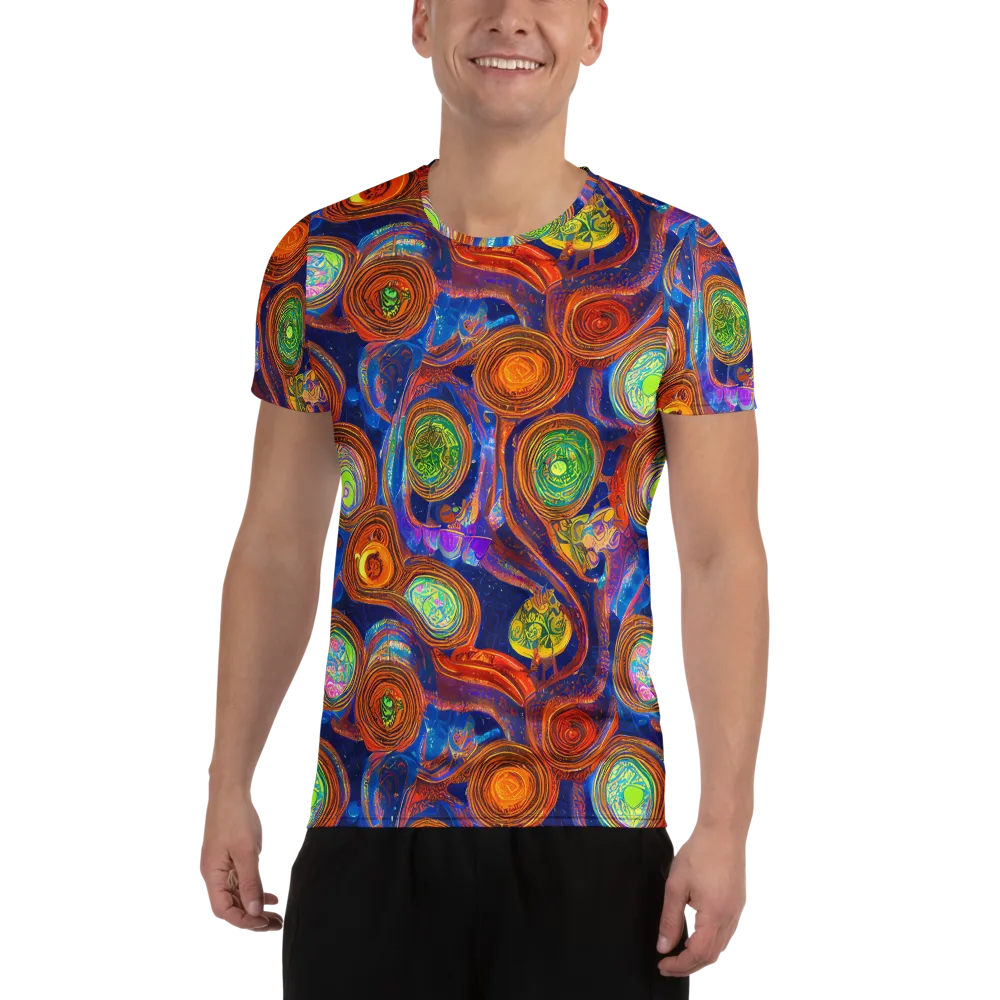 Cobalt Kaleidoscope on Men's Athletic T-Shirt — Front