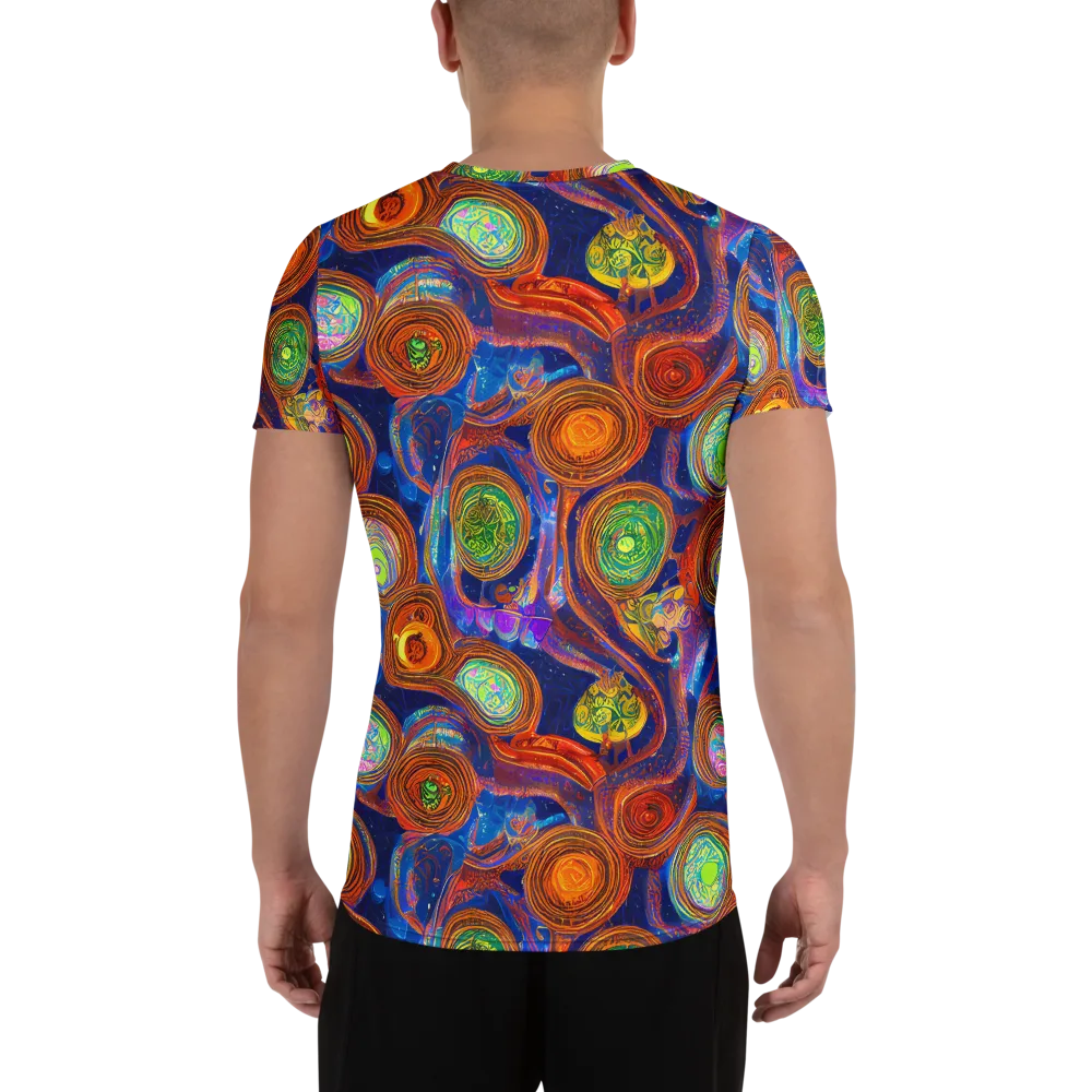 Cobalt Kaleidoscope on Men's Athletic T-Shirt — Back