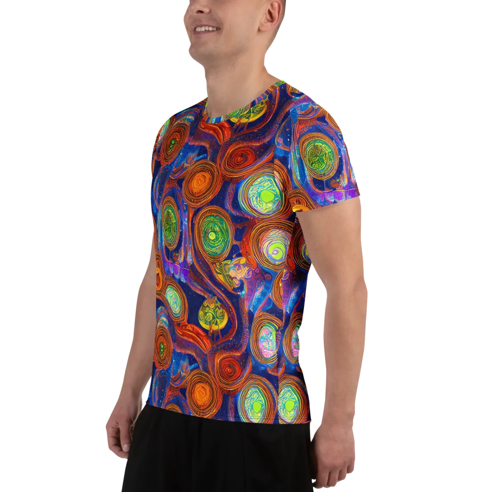 Cobalt Kaleidoscope on Men's Athletic T-Shirt — Left