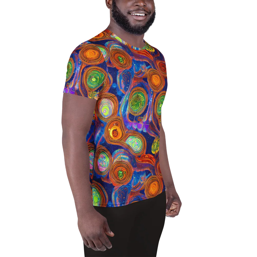 Cobalt Kaleidoscope on Men's Athletic T-Shirt — Right