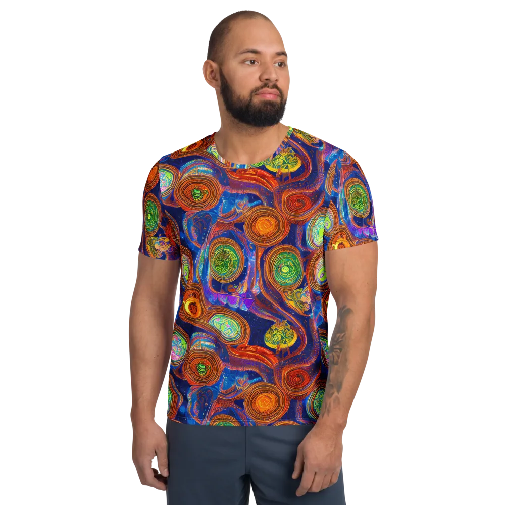 Cobalt Kaleidoscope on Men's Athletic T-Shirt — Front