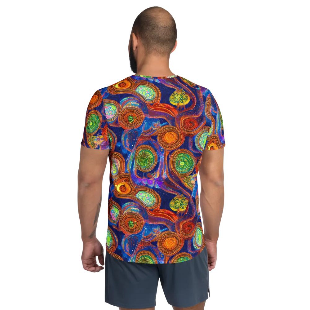 Cobalt Kaleidoscope on Men's Athletic T-Shirt — Back