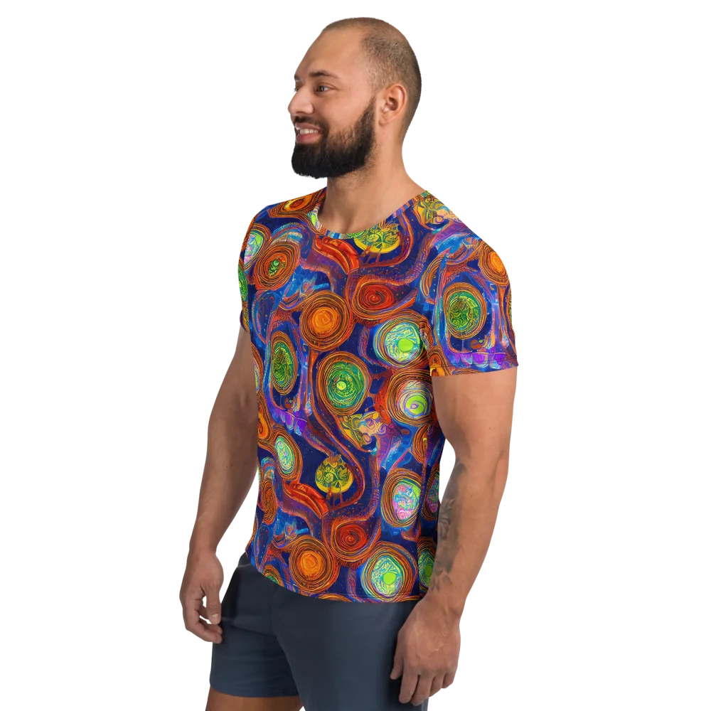 Cobalt Kaleidoscope on Men's Athletic T-Shirt — Left
