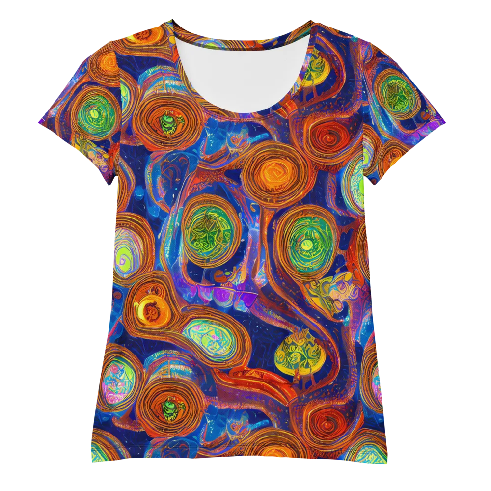 Cobalt Kaleidoscope on Women's Athletic T-Shirt — Front