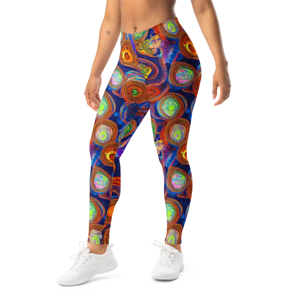 Cobalt Kaleidoscope on Leggings — Left Front