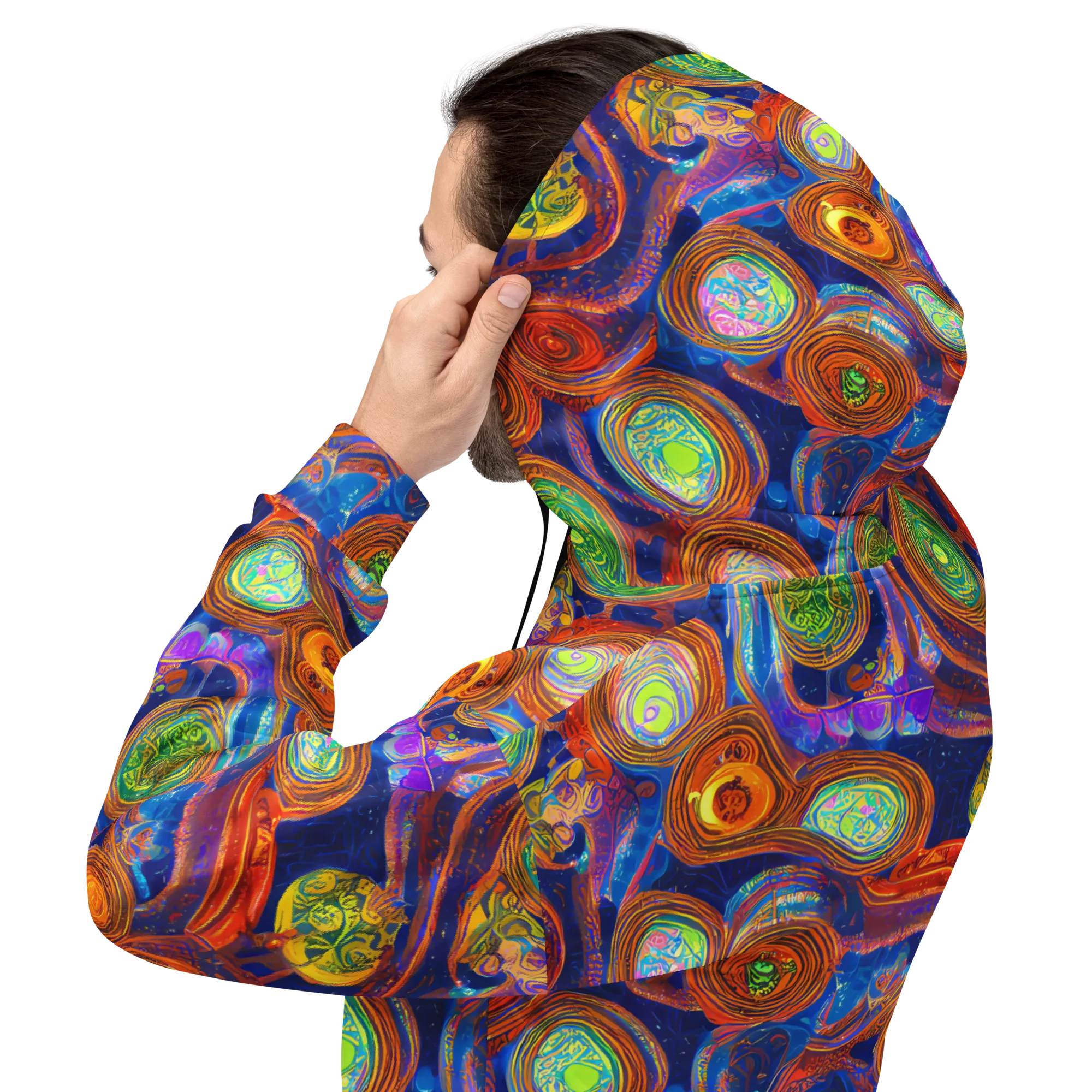 Cobalt Kaleidoscope on Hoodie — Back