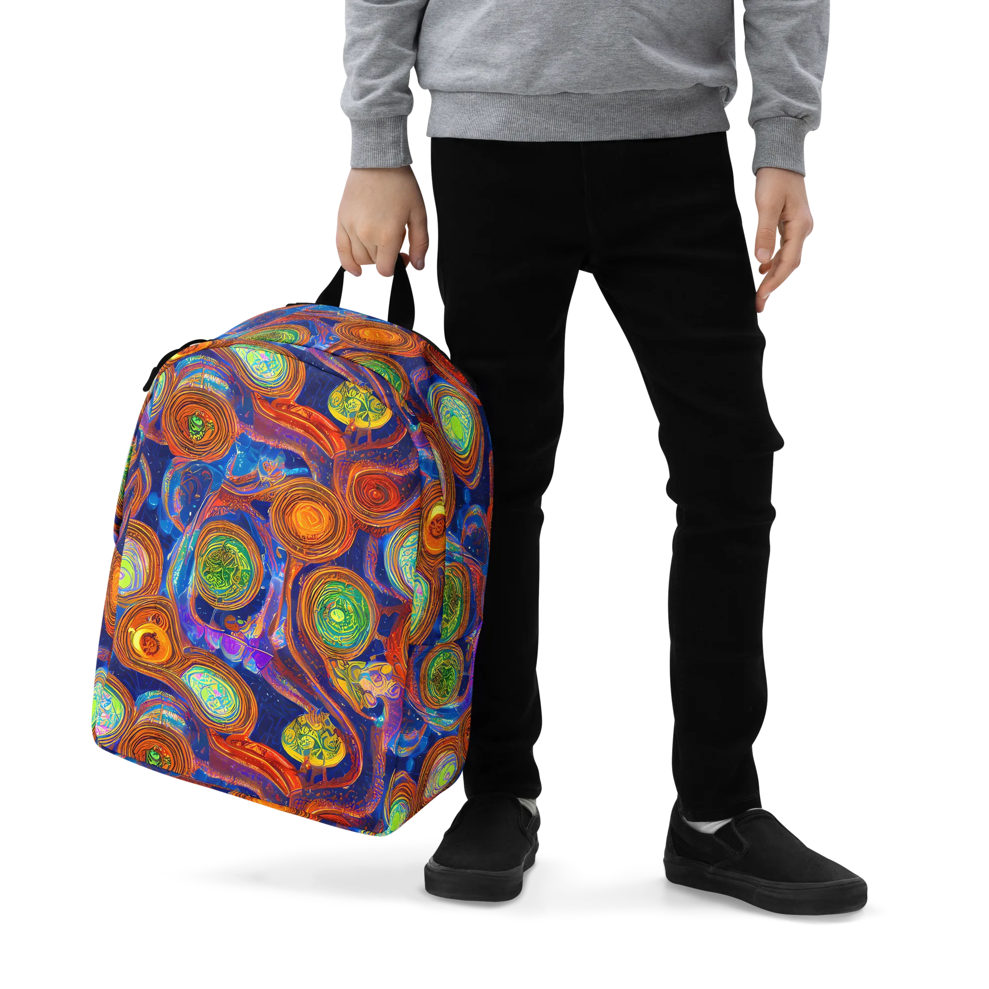 Cobalt Kaleidoscope on Minimalist Backpack — Zoomed-in