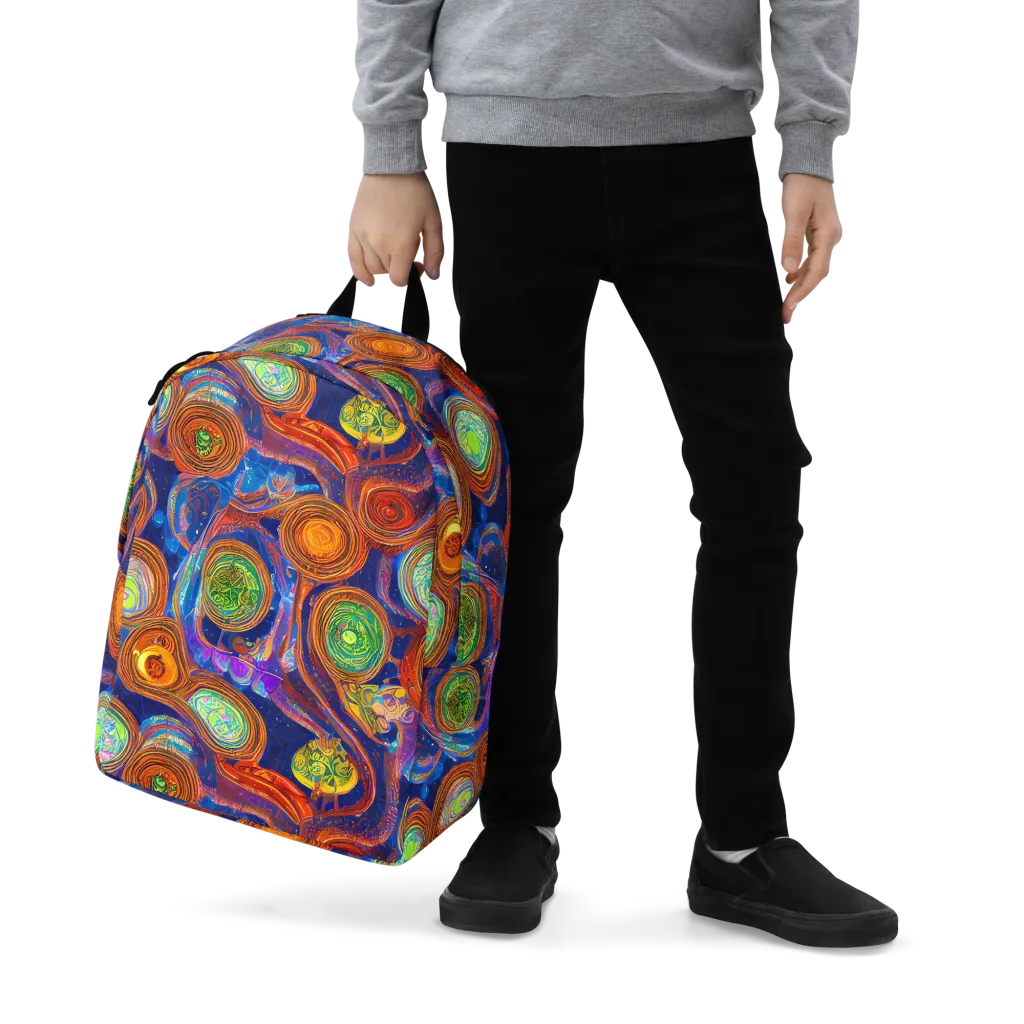 Cobalt Kaleidoscope on Minimalist Backpack — Zoomed-in