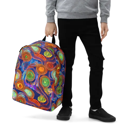 Cobalt Kaleidoscope on a Minimalist Backpack