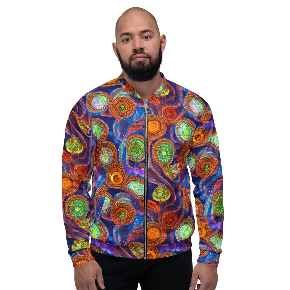 Cobalt Kaleidoscope on Bomber Jacket — Front