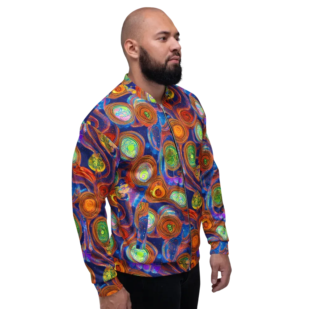 Cobalt Kaleidoscope on Bomber Jacket — Right