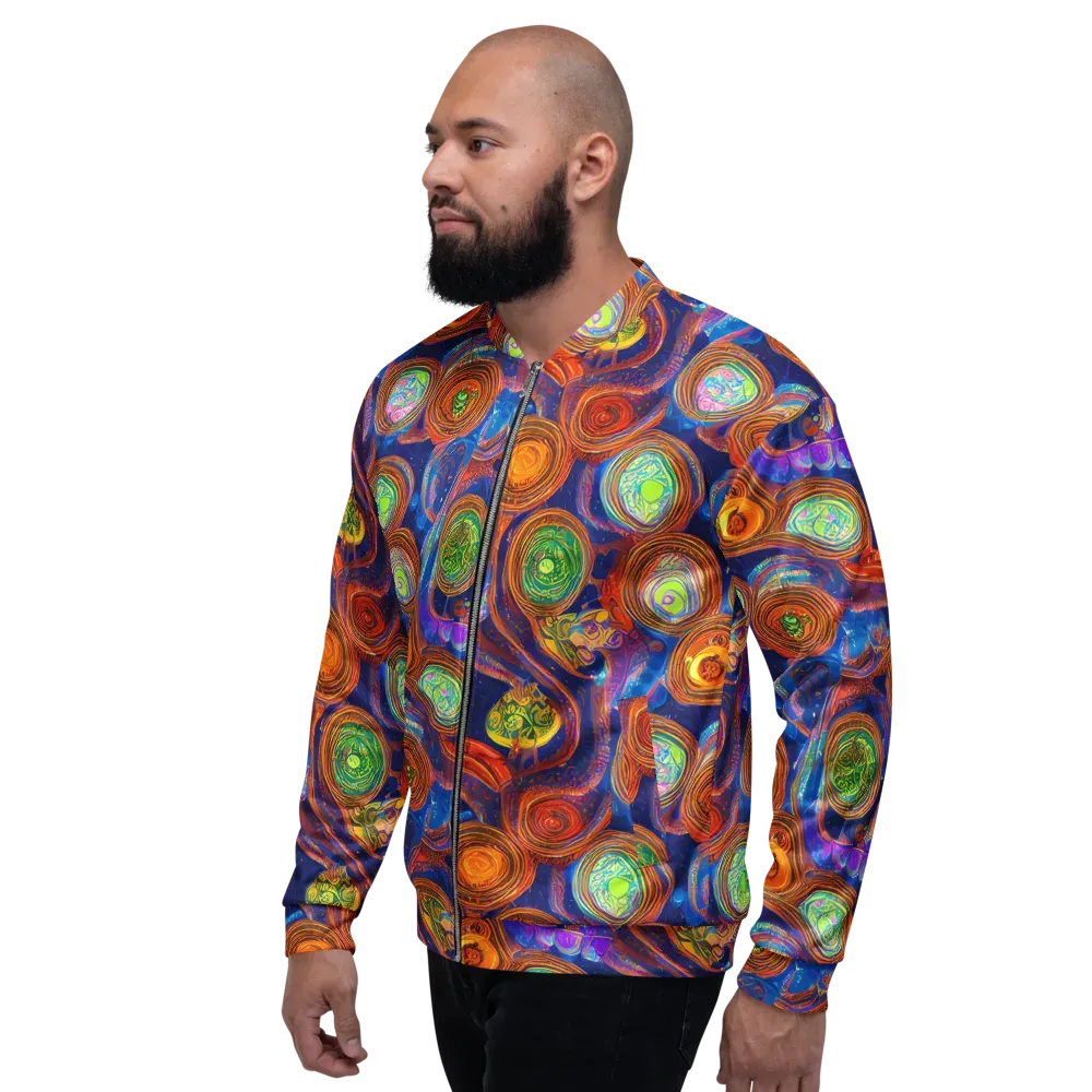 Cobalt Kaleidoscope on Bomber Jacket — Left