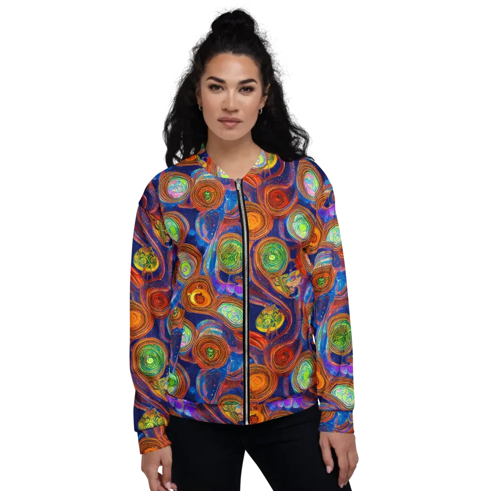 Cobalt Kaleidoscope on Bomber Jacket — Front