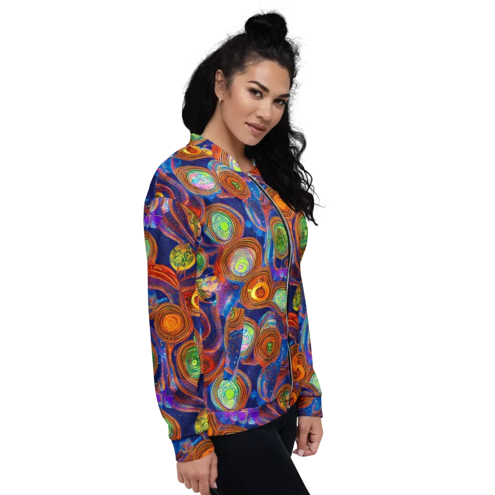 Cobalt Kaleidoscope on Bomber Jacket — Right
