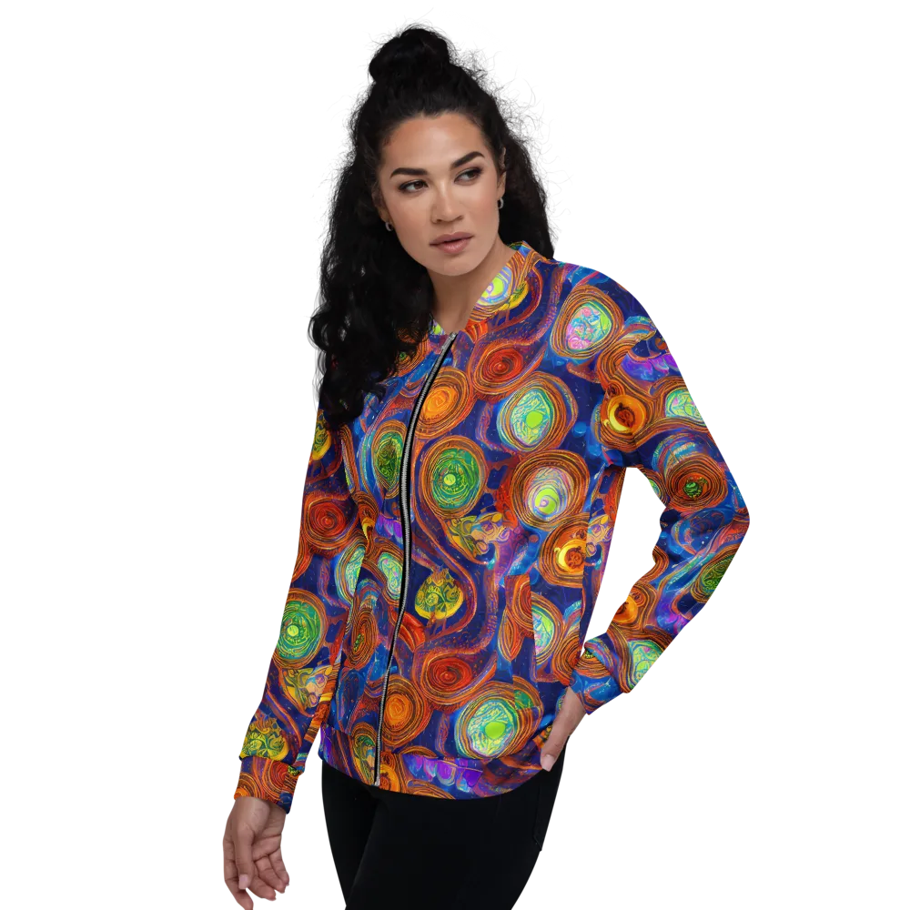 Cobalt Kaleidoscope on Bomber Jacket — Left