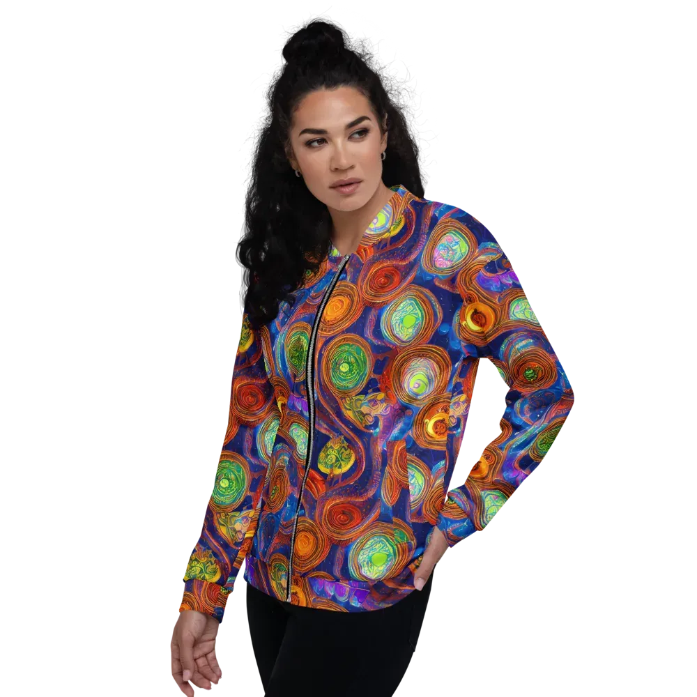 Cobalt Kaleidoscope on Bomber Jacket — Left