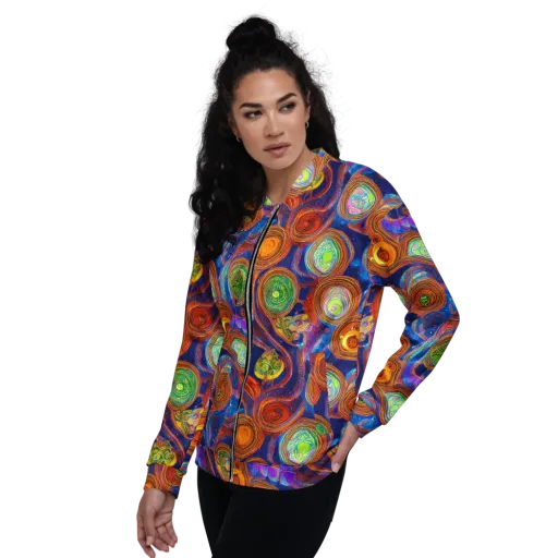 Cobalt Kaleidoscope on a Bomber Jacket