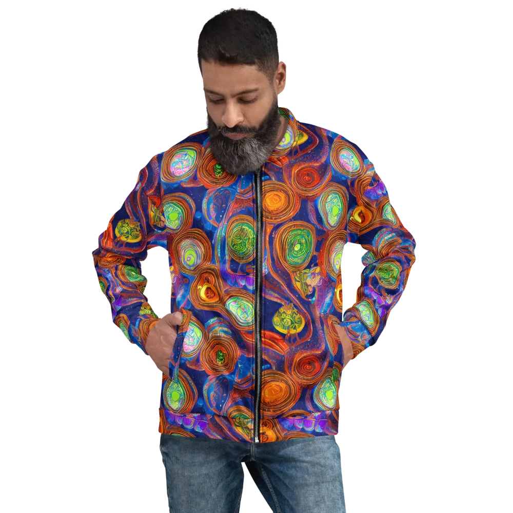 Cobalt Kaleidoscope on Bomber Jacket — Front