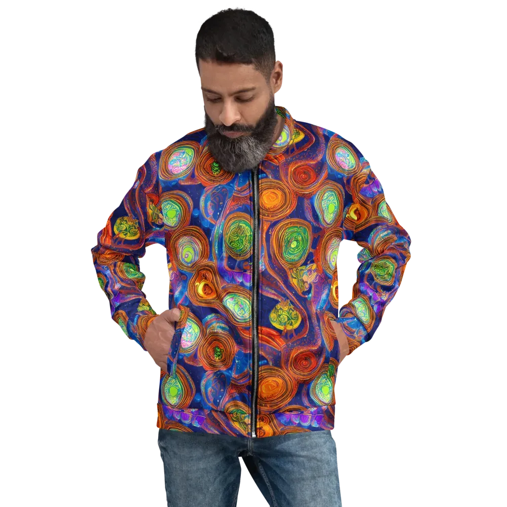 Cobalt Kaleidoscope on Bomber Jacket — Front