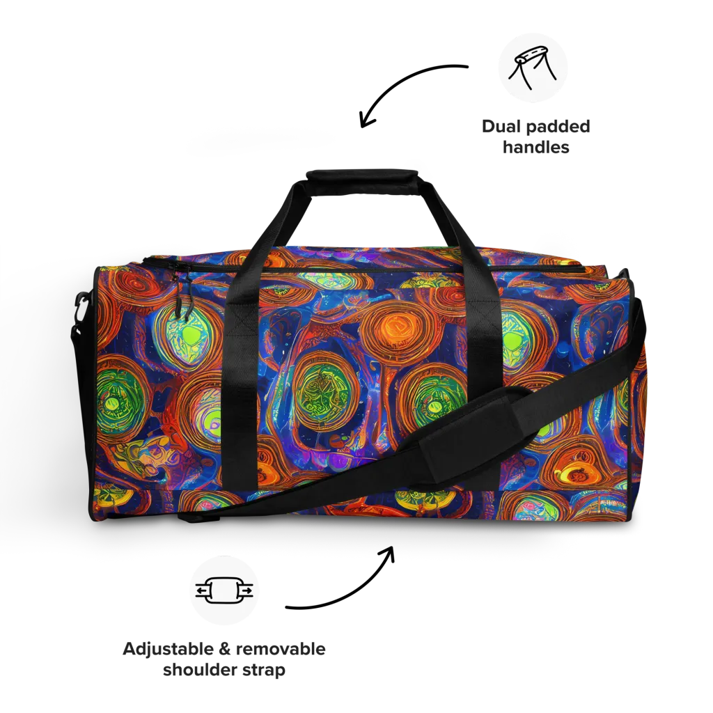 Cobalt Kaleidoscope on Duffle Bag — Front