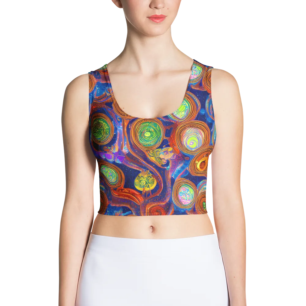 Cobalt Kaleidoscope on Crop Top — Front