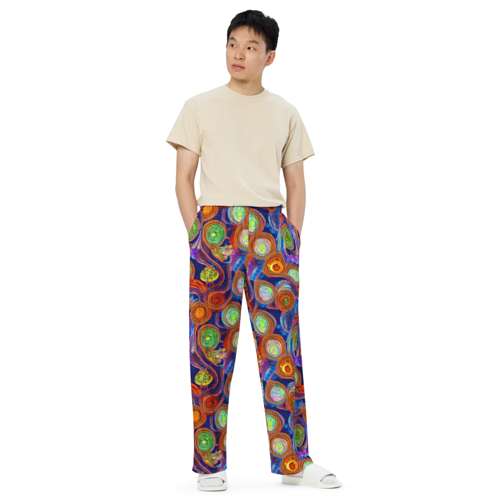 Cobalt Kaleidoscope on Wide-Leg Pants — Front