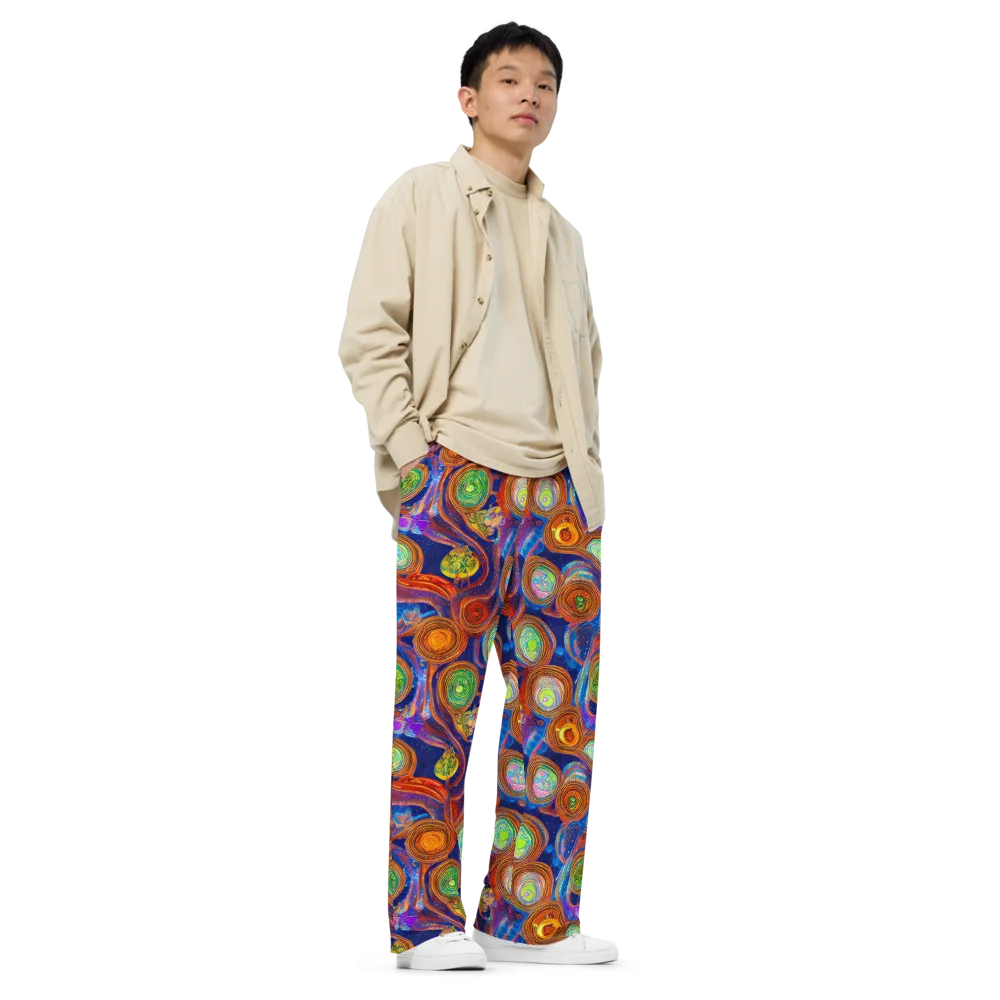 Cobalt Kaleidoscope on Wide-Leg Pants — Right Front