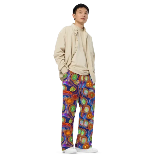 Cobalt Kaleidoscope on a Wide-Leg Pants