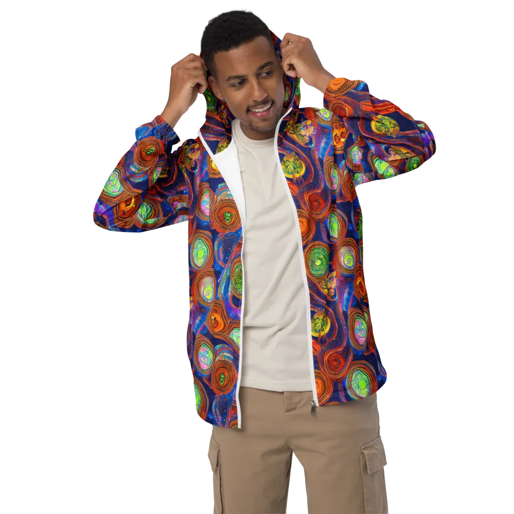 Cobalt Kaleidoscope on Men's Windbreaker — Front