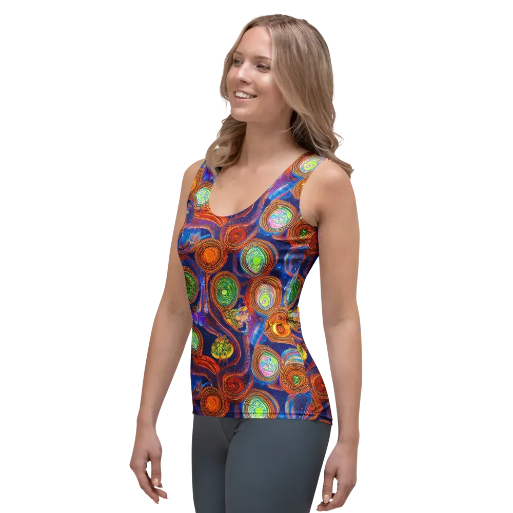 Cobalt Kaleidoscope on Women's Tank Top — Left Front