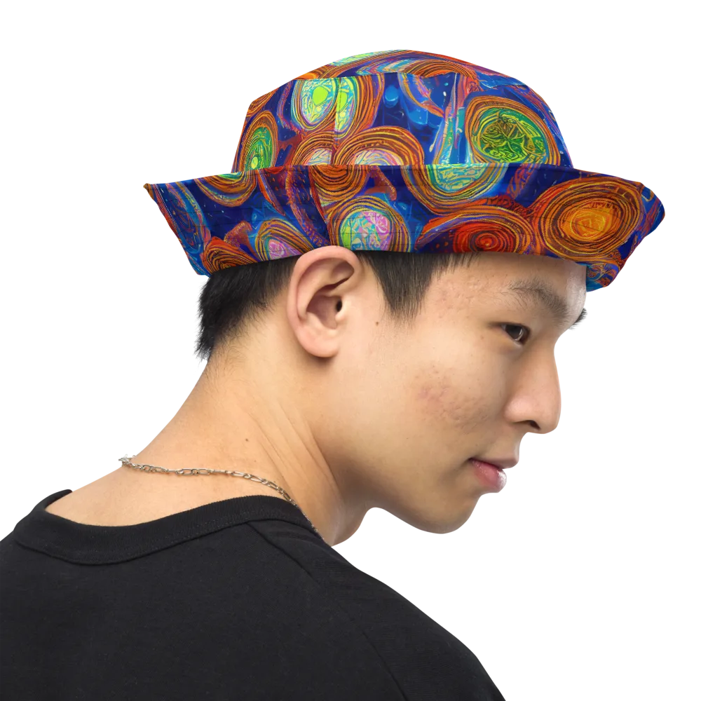 Cobalt Kaleidoscope on Reversible Bucket Hat — Right Outside