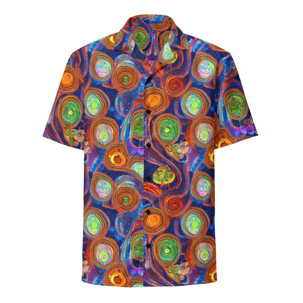 Cobalt Kaleidoscope on Button Shirt — Front