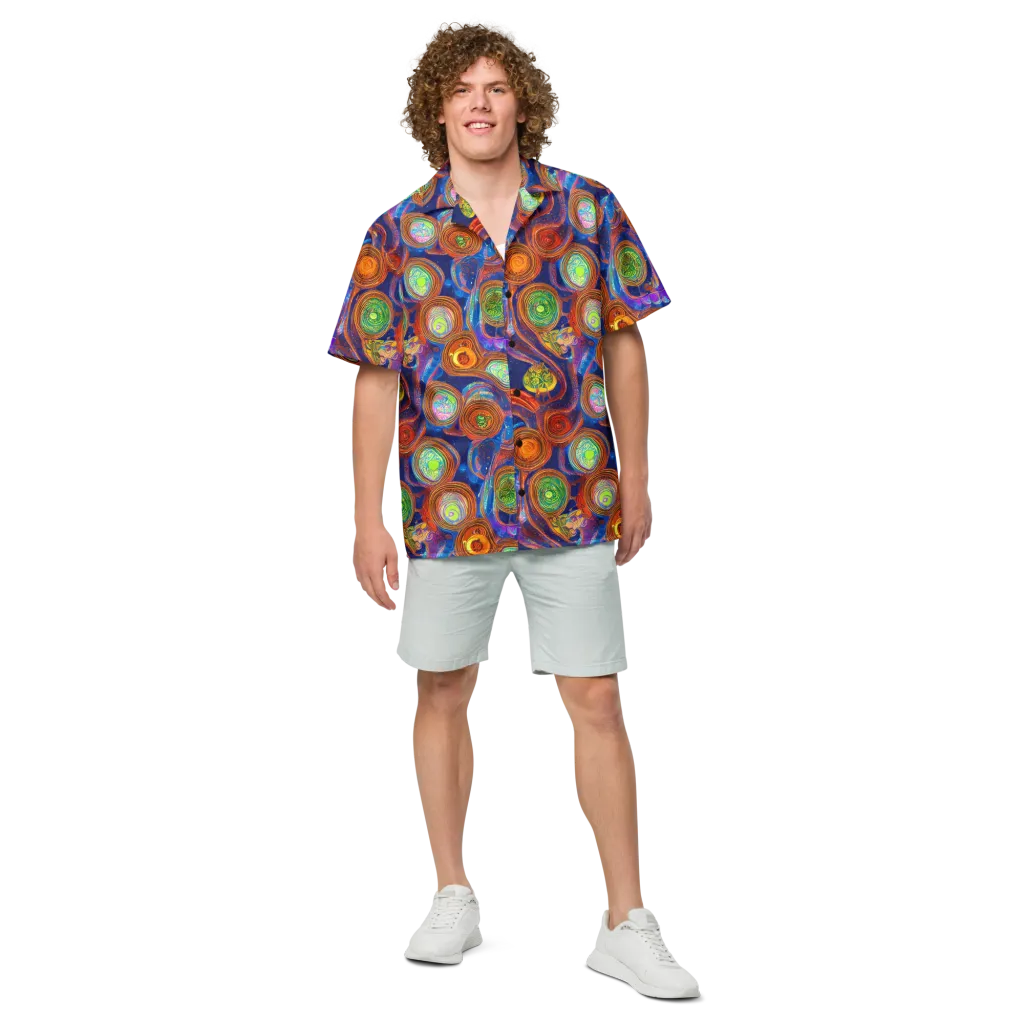 Cobalt Kaleidoscope on Button Shirt — Front