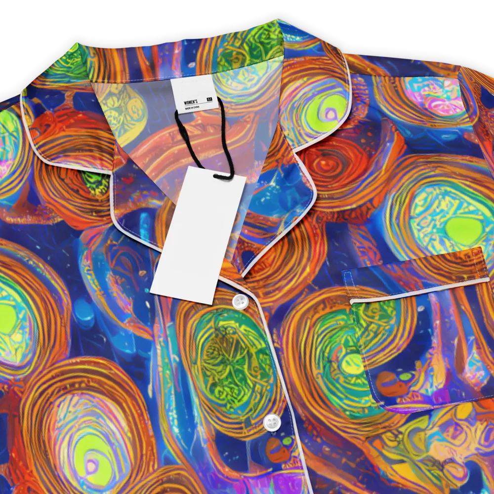 Cobalt Kaleidoscope on Women's Short Sleeve Pajama Top — Product details