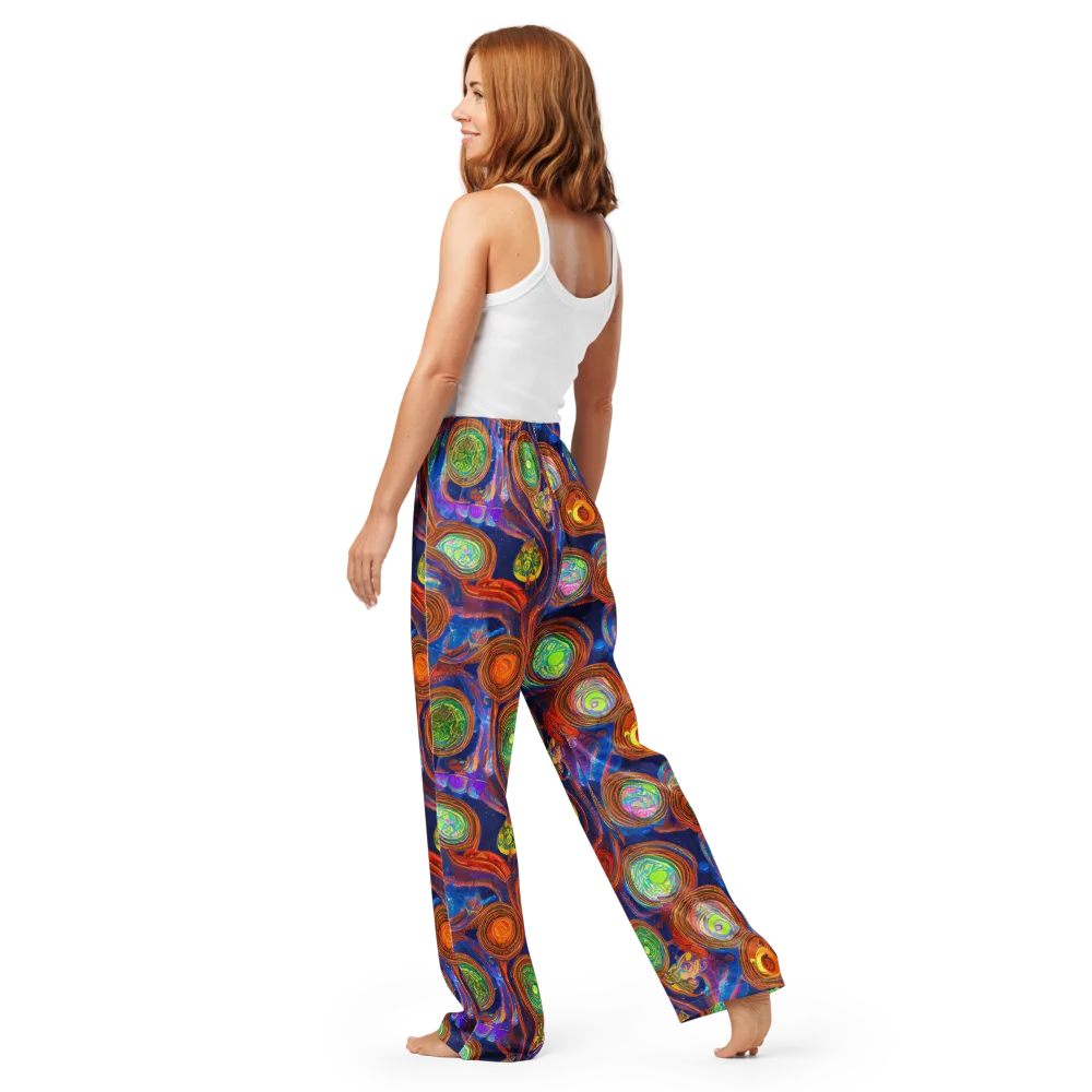 Cobalt Kaleidoscope on Women's Pajama Pants — Back