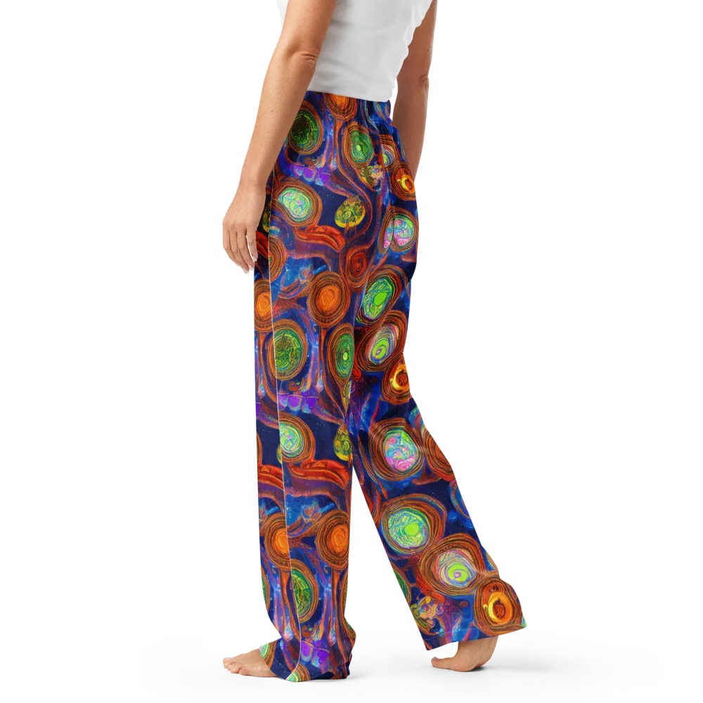 Cobalt Kaleidoscope on Women's Pajama Pants — Left