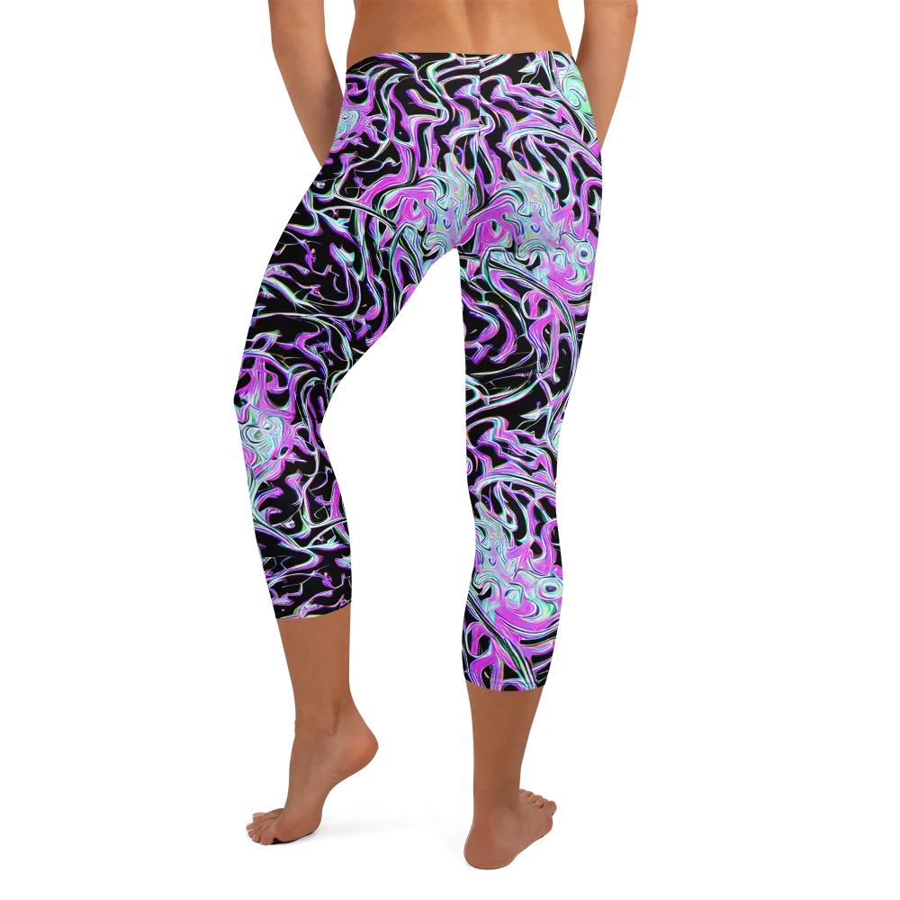 Vivid Distortion on Capri Leggings — Back