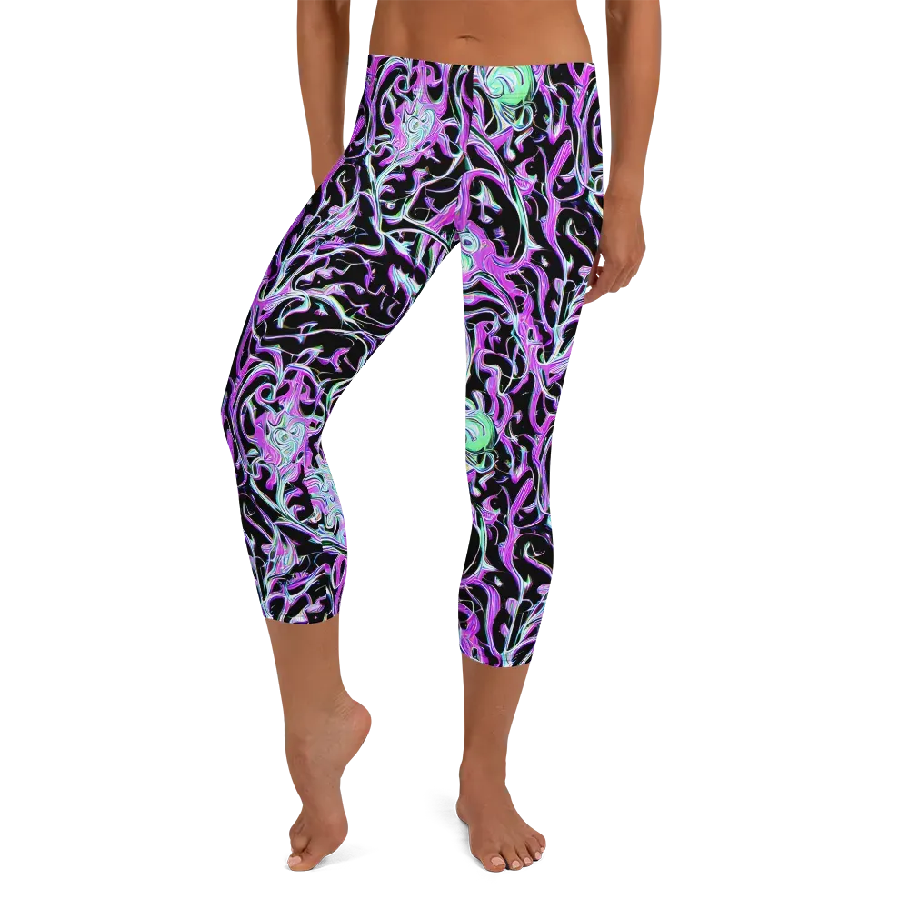 Vivid Distortion on Capri Leggings — Front