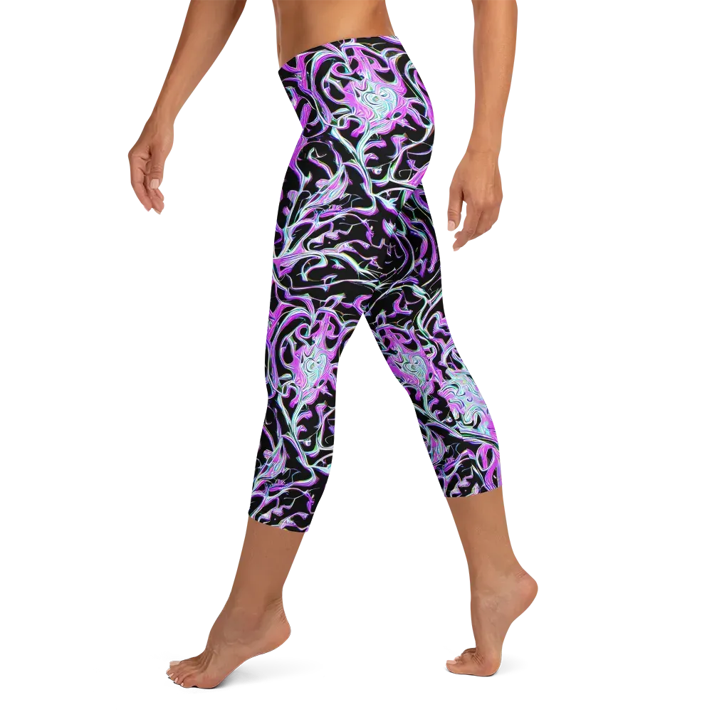 Vivid Distortion on Capri Leggings — Left