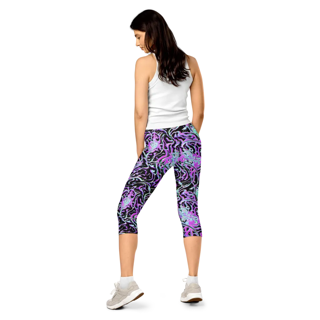 Vivid Distortion on Capri Leggings — Back