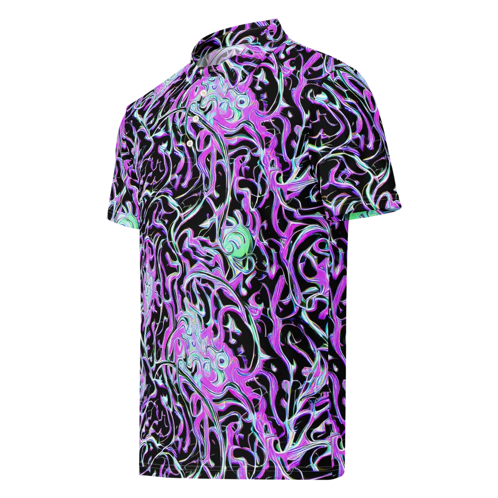 Vivid Distortion on Men's Slim Fit Polo Shirt — Left Front