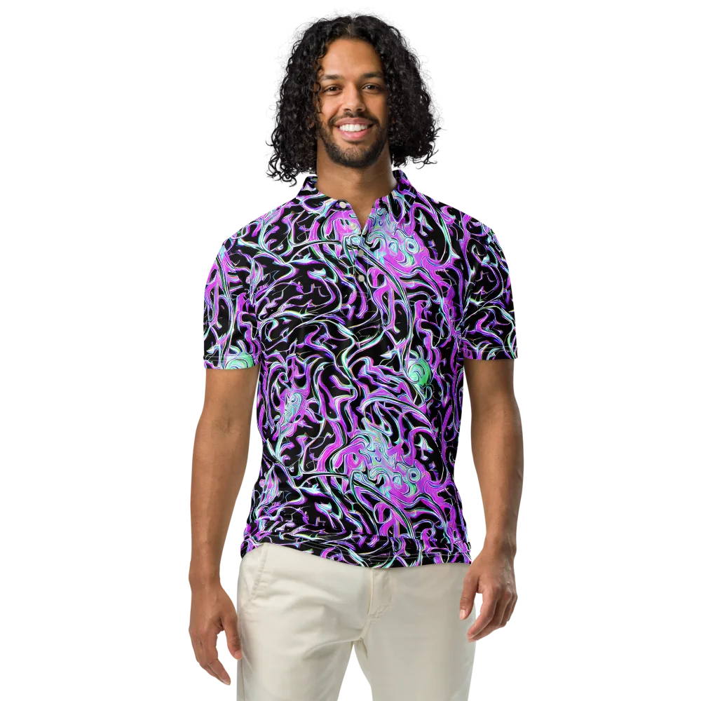 Vivid Distortion on Men's Slim Fit Polo Shirt — Front