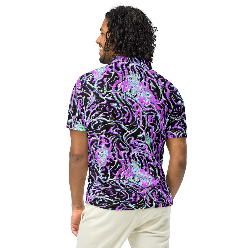 Vivid Distortion on Men's Slim Fit Polo Shirt — Back