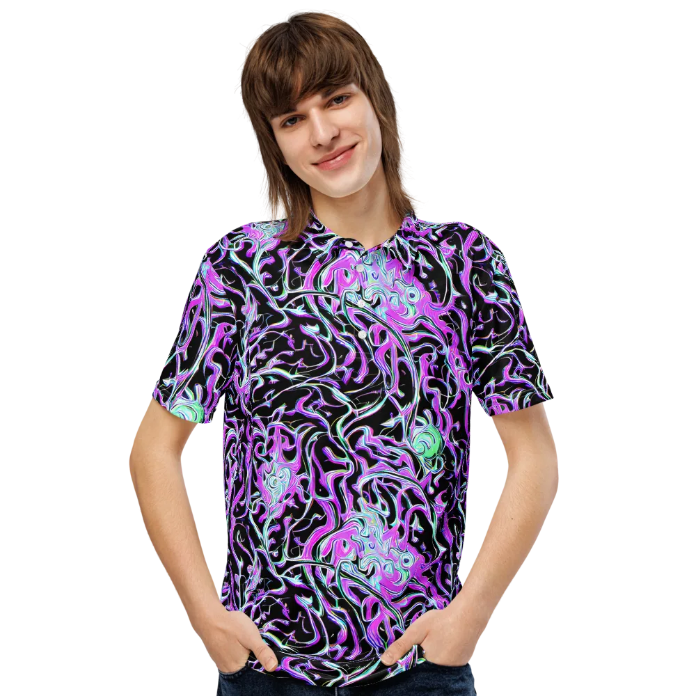 Vivid Distortion on Men's Slim Fit Polo Shirt — Front
