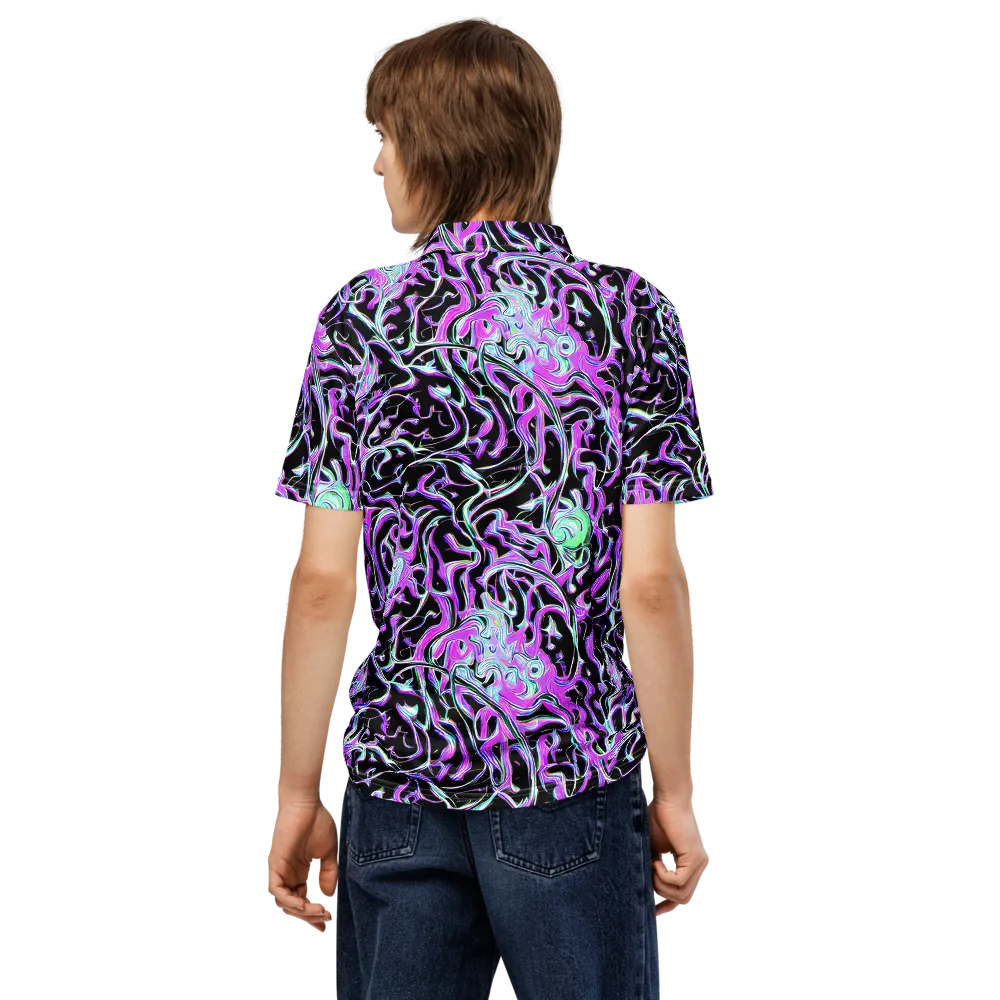 Vivid Distortion on Men's Slim Fit Polo Shirt — Back