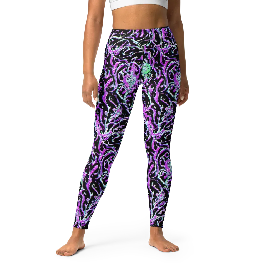 Vivid Distortion on Yoga Leggings — Front